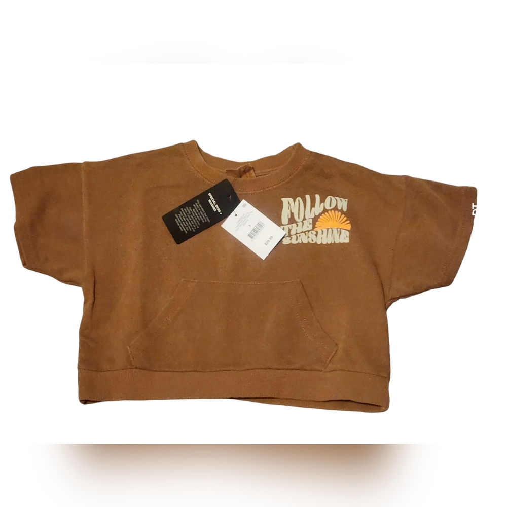 Cotton On Kids NWT Little Girls Tabitha Short Sleeve Top w/ Pockets/Cropped